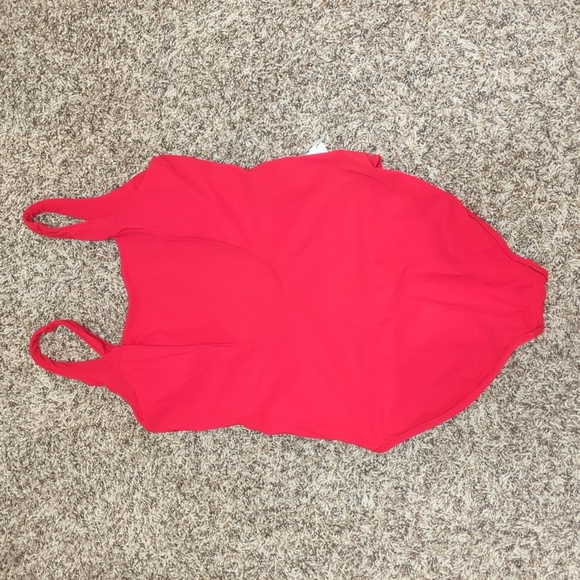 Athleta bright red one piece low back ribbed swimsuit - Picture 8 of 8